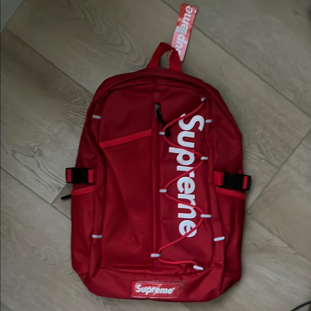 Supreme Red Backpack Durable Streetwear Essential